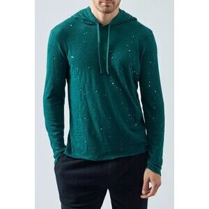 ATM Mens Shirt XXL Green Pullover Long Sleeve Hoodie Tee Paint Splatter $195